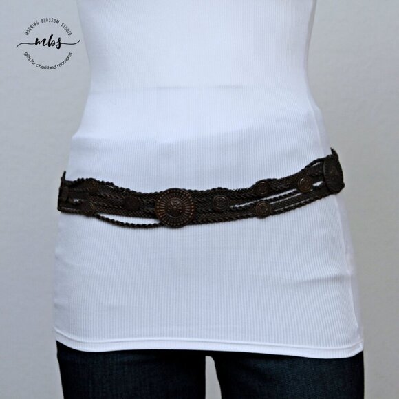 Boho Metal Medallion Multistrands Belt‎ Bronze Women One Size main image 5